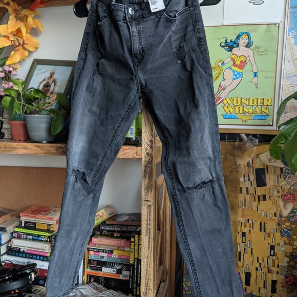 H&M Divided Grey/Gray Girlfriend Jeans sz 6 - Picture 6 of 10